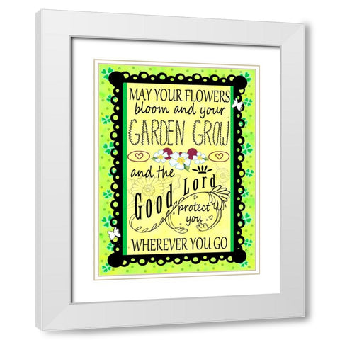 Irish Garden White Modern Wood Framed Art Print with Double Matting by Wade, Valarie