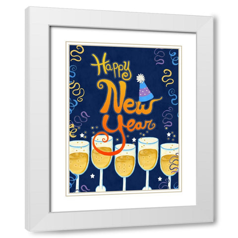 Glasses And Hats White Modern Wood Framed Art Print with Double Matting by Wade, Valarie