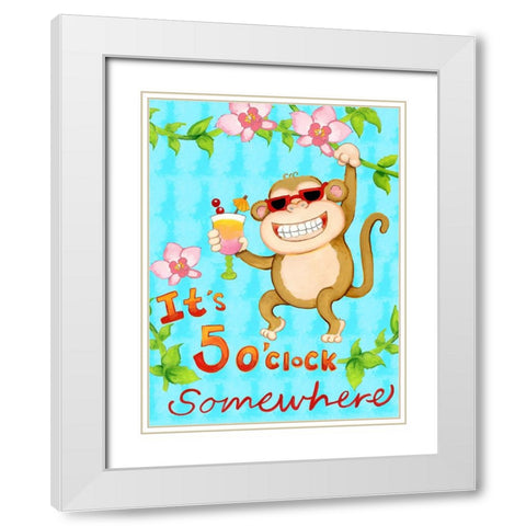 Swinging Vine White Modern Wood Framed Art Print with Double Matting by Wade, Valarie