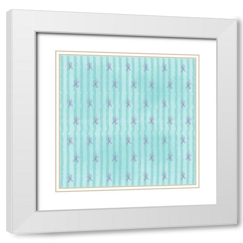 Buterfly Blues White Modern Wood Framed Art Print with Double Matting by Wade, Valarie