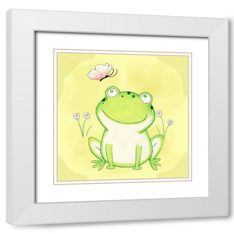 Flutter Friend White Modern Wood Framed Art Print with Double Matting by Wade, Valarie