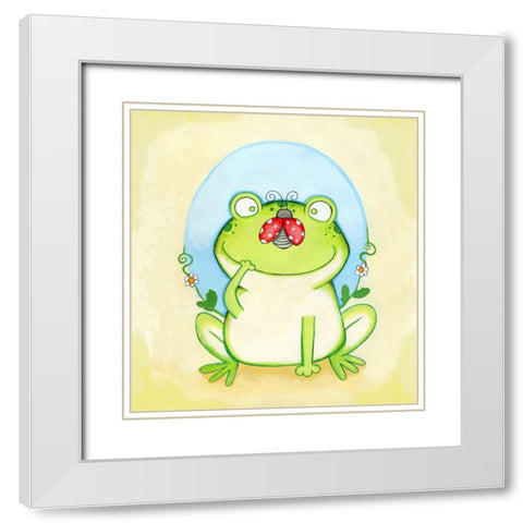 Funny Face White Modern Wood Framed Art Print with Double Matting by Wade, Valarie