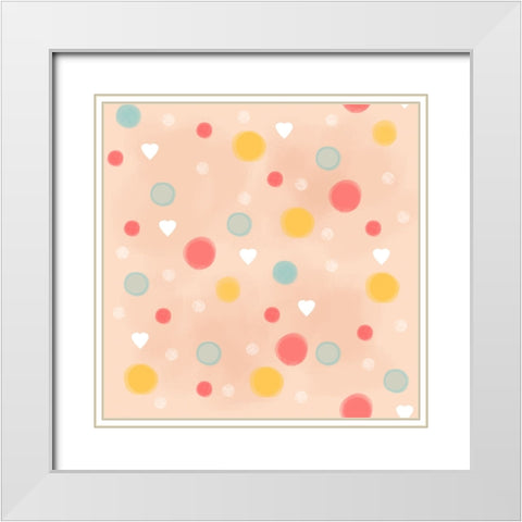 Polka Dots White Modern Wood Framed Art Print with Double Matting by Wade, Valarie