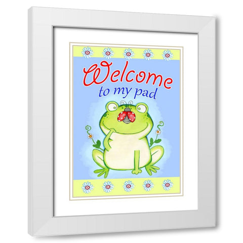 Welcome To My Pad White Modern Wood Framed Art Print with Double Matting by Wade, Valarie