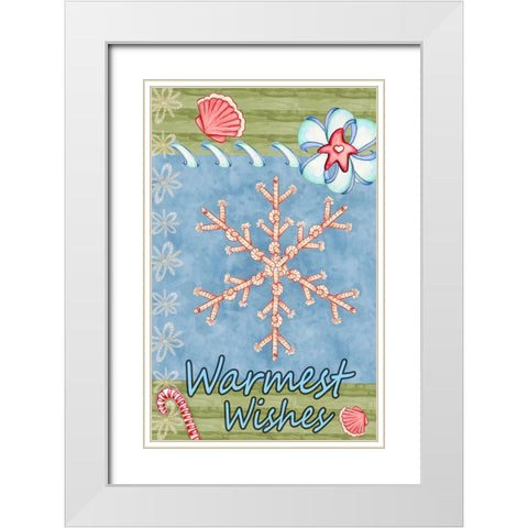 Seaside Snowflake White Modern Wood Framed Art Print with Double Matting by Wade, Valarie