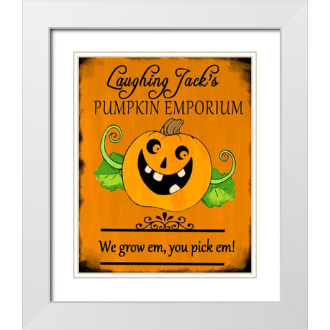 Laughing Jack White Modern Wood Framed Art Print with Double Matting by Wade, Valarie