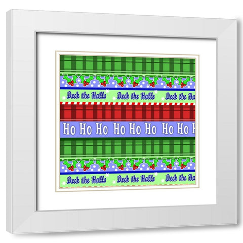 Holiday Pattern plaid White Modern Wood Framed Art Print with Double Matting by Wade, Valarie