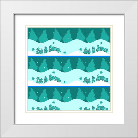 Let it Snow Paper White Modern Wood Framed Art Print with Double Matting by Wade, Valarie
