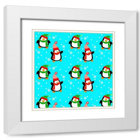 penguin paper White Modern Wood Framed Art Print with Double Matting by Wade, Valarie