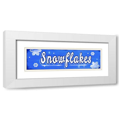 Snowflakes White Modern Wood Framed Art Print with Double Matting by Wade, Valarie