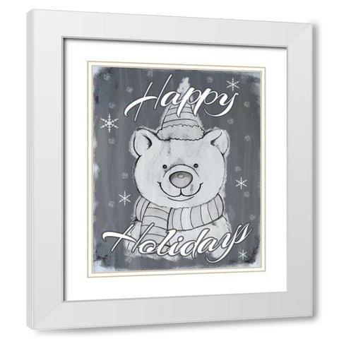 Polar Bear White Modern Wood Framed Art Print with Double Matting by Wade, Valarie
