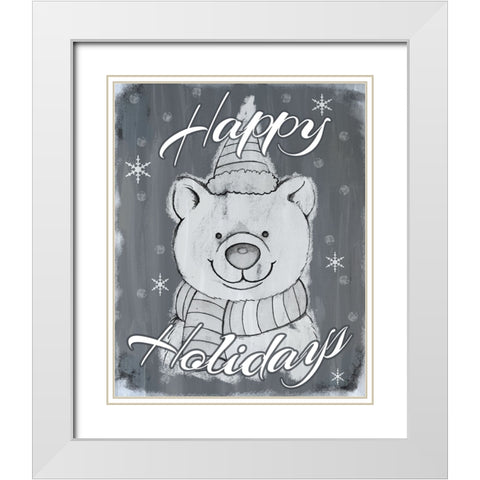 Polar Bear White Modern Wood Framed Art Print with Double Matting by Wade, Valarie