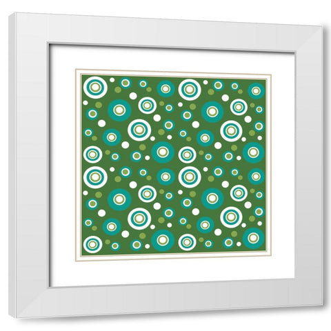 Dots 1 White Modern Wood Framed Art Print with Double Matting by Wade, Valarie