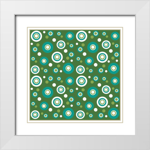 Dots 1 White Modern Wood Framed Art Print with Double Matting by Wade, Valarie