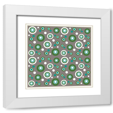 Dots 2 White Modern Wood Framed Art Print with Double Matting by Wade, Valarie