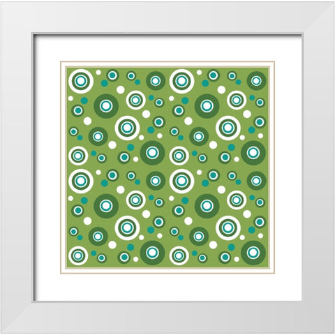 Dots 5 White Modern Wood Framed Art Print with Double Matting by Wade, Valarie