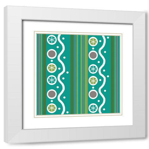 Ice Blue Circles 1 White Modern Wood Framed Art Print with Double Matting by Wade, Valarie