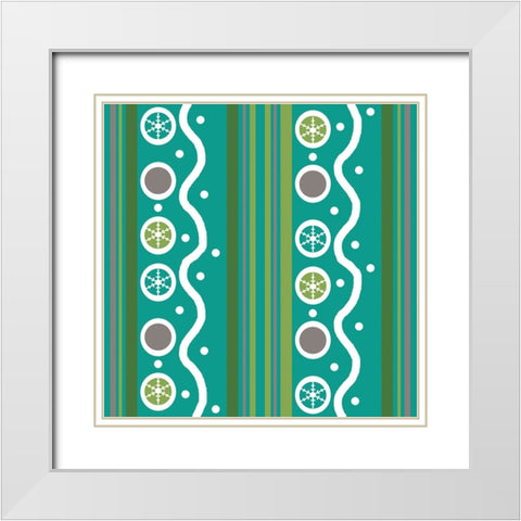 Ice Blue Circles 1 White Modern Wood Framed Art Print with Double Matting by Wade, Valarie