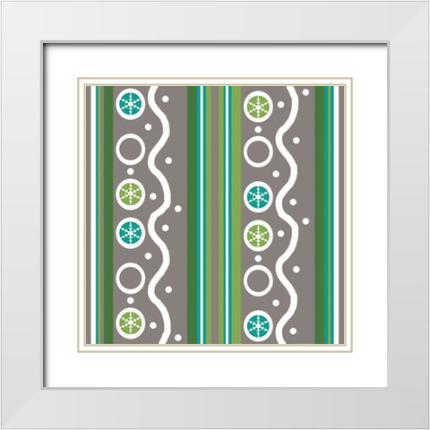 Ice Blue Circles 2 White Modern Wood Framed Art Print with Double Matting by Wade, Valarie