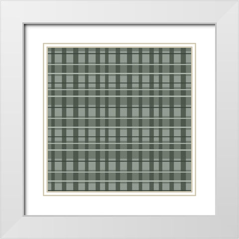 Silver Plaid White Modern Wood Framed Art Print with Double Matting by Wade, Valarie