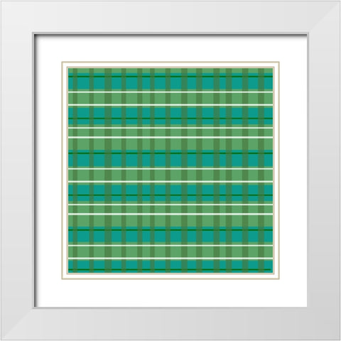 Version 1 Plaid White Modern Wood Framed Art Print with Double Matting by Wade, Valarie