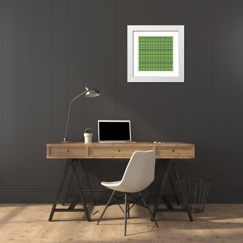 Version 2 Plaid White Modern Wood Framed Art Print with Double Matting by Wade, Valarie
