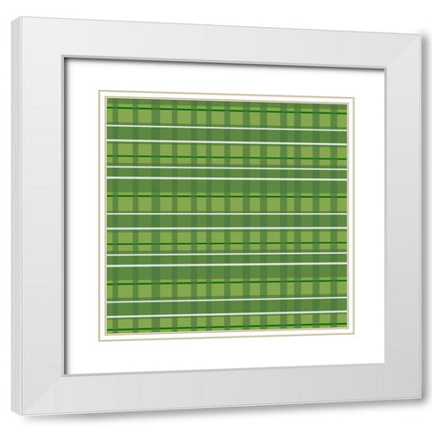 Version 2 Plaid White Modern Wood Framed Art Print with Double Matting by Wade, Valarie