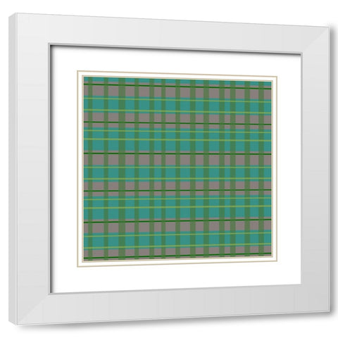 Version 3 Plaid White Modern Wood Framed Art Print with Double Matting by Wade, Valarie