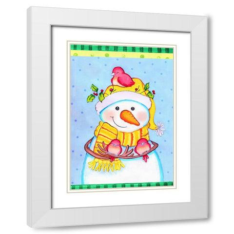 Feathered Friends White Modern Wood Framed Art Print with Double Matting by Wade, Valarie