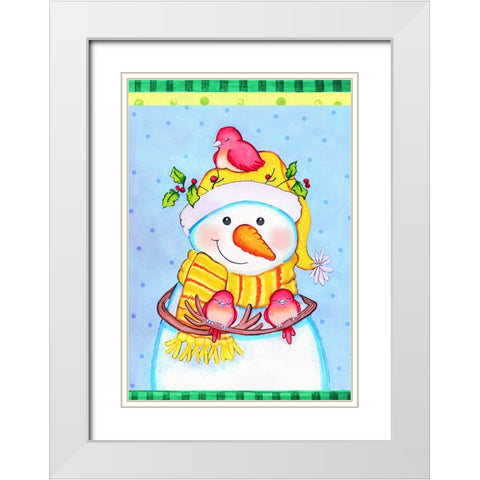 Feathered Friends White Modern Wood Framed Art Print with Double Matting by Wade, Valarie