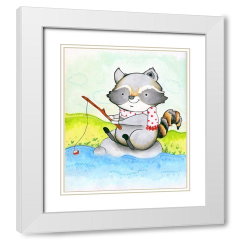 Gone Fishing White Modern Wood Framed Art Print with Double Matting by Wade, Valarie