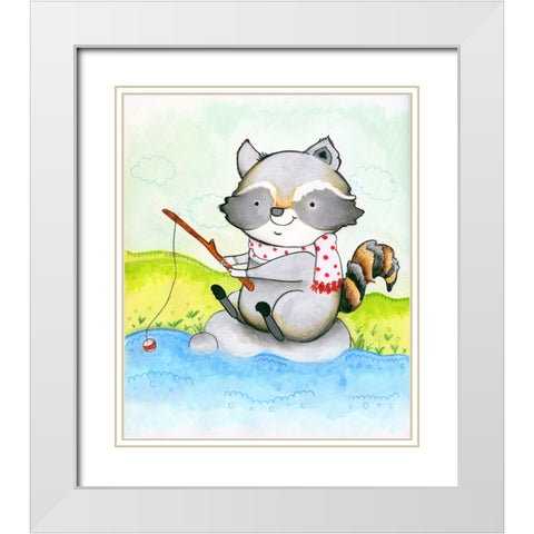Gone Fishing White Modern Wood Framed Art Print with Double Matting by Wade, Valarie