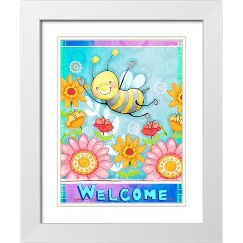 Buzzin White Modern Wood Framed Art Print with Double Matting by Wade, Valarie