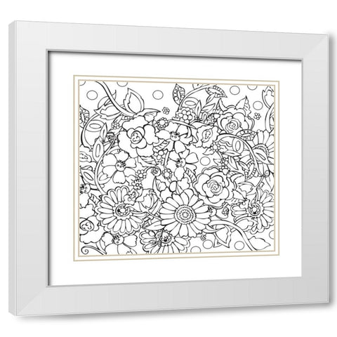 Floral Confusion White Modern Wood Framed Art Print with Double Matting by Wade, Valarie