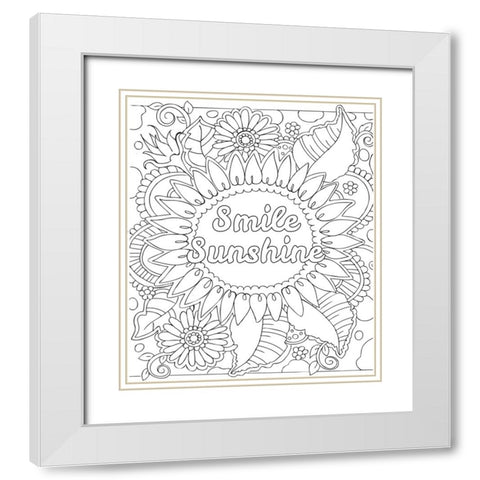 Smile Sunshine White Modern Wood Framed Art Print with Double Matting by Wade, Valarie