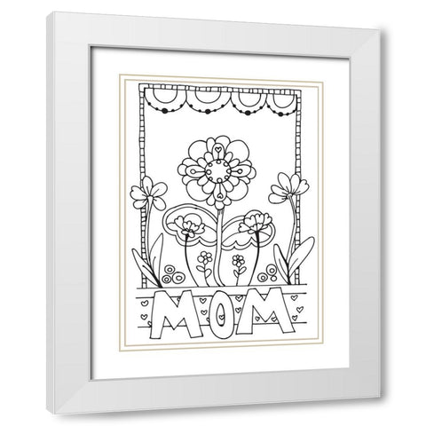 Flowers for Mom White Modern Wood Framed Art Print with Double Matting by Wade, Valarie