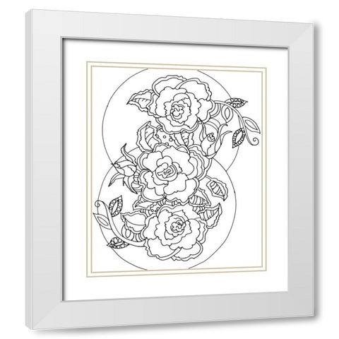 Roses White Modern Wood Framed Art Print with Double Matting by Wade, Valarie