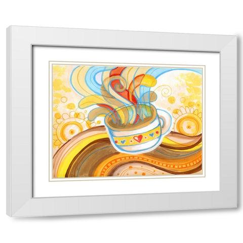 Rainbow Steam White Modern Wood Framed Art Print with Double Matting by Wade, Valarie