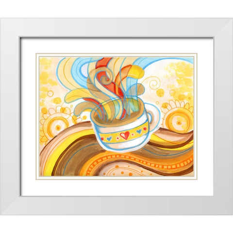 Rainbow Steam White Modern Wood Framed Art Print with Double Matting by Wade, Valarie