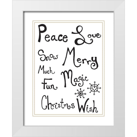 Holiday Phrases White Modern Wood Framed Art Print with Double Matting by Wade, Valarie