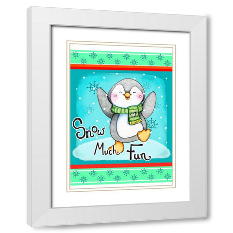 Snow Much Fun White Modern Wood Framed Art Print with Double Matting by Wade, Valarie