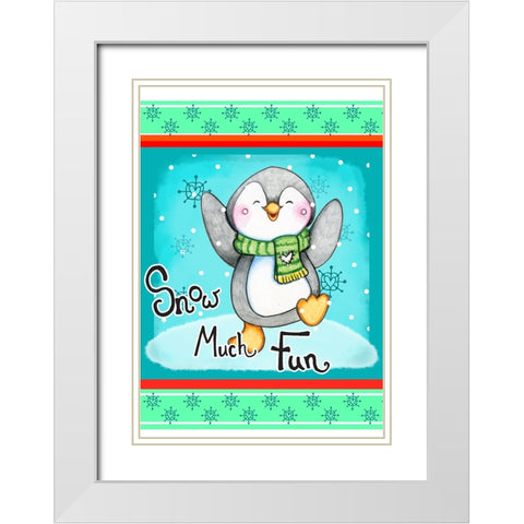 Snow Much Fun White Modern Wood Framed Art Print with Double Matting by Wade, Valarie