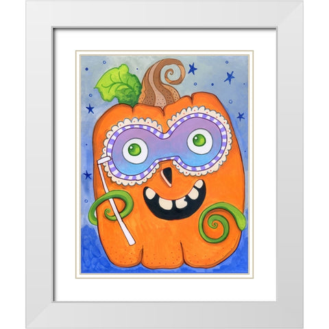 Get Your Mask White Modern Wood Framed Art Print with Double Matting by Wade, Valarie