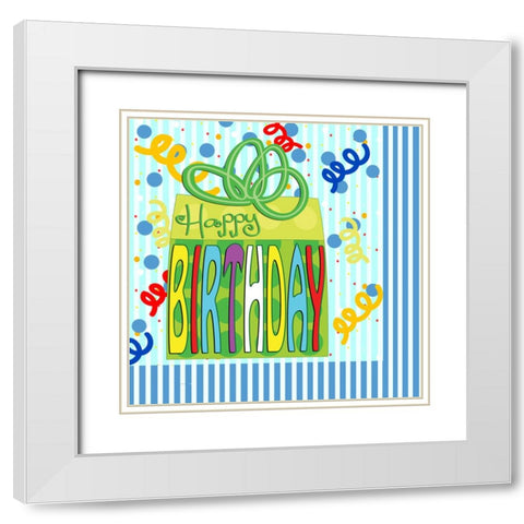Birthday Gift Napkin White Modern Wood Framed Art Print with Double Matting by Wade, Valarie