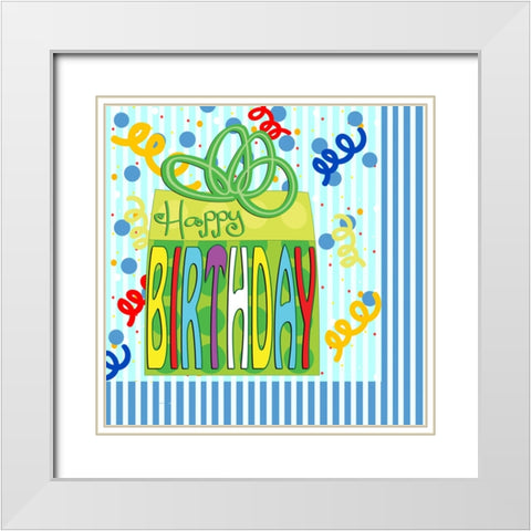 Birthday Gift Napkin White Modern Wood Framed Art Print with Double Matting by Wade, Valarie