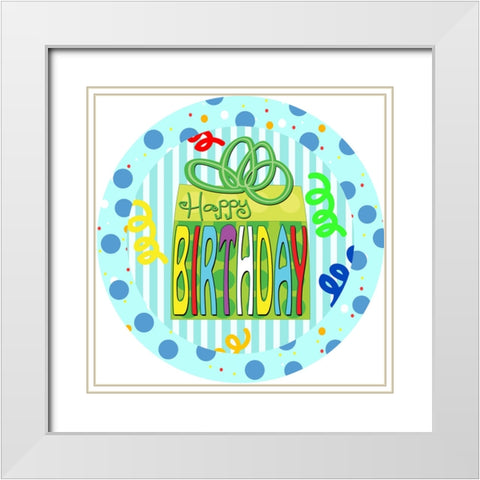 Birthday Plate White Modern Wood Framed Art Print with Double Matting by Wade, Valarie