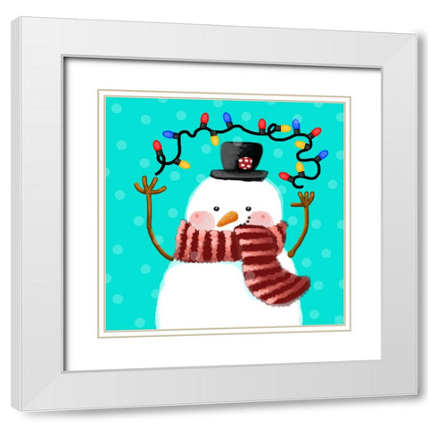 Fun with Lights White Modern Wood Framed Art Print with Double Matting by Wade, Valarie