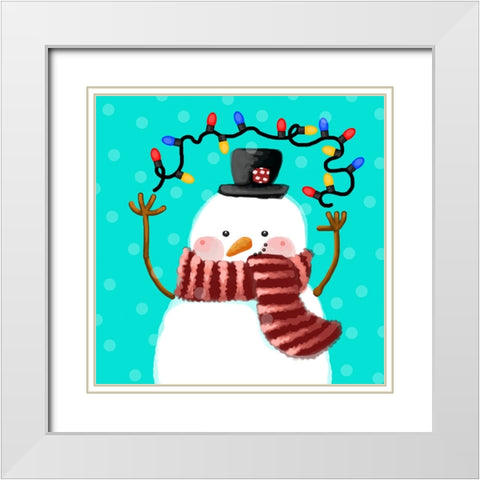 Fun with Lights White Modern Wood Framed Art Print with Double Matting by Wade, Valarie