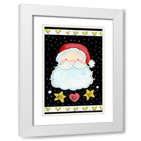 Ho Ho Santa Claus White Modern Wood Framed Art Print with Double Matting by Wade, Valarie