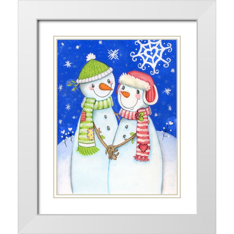 Snow Much Love White Modern Wood Framed Art Print with Double Matting by Wade, Valarie